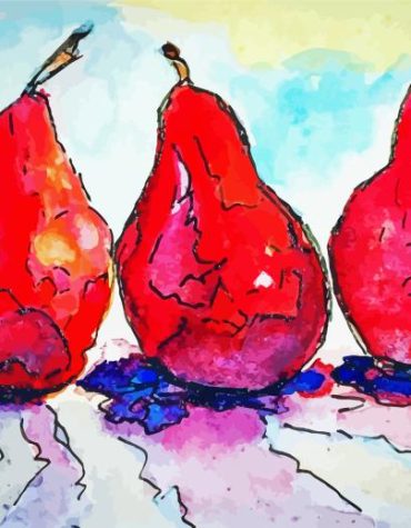 Red Pears in a Row Paint By Numbers