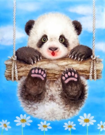 Adorable Panda Swing Paint By Numbers