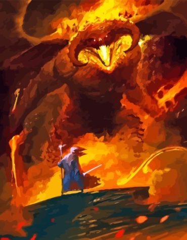 Balrog Fantasy Flames Paint By Numbers