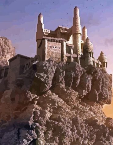 Aesthetic Cliff Castle Scenery Paint By Numbers