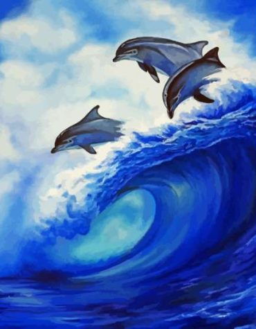 Aesthetic Dolphin Sea Waves Paint By Numbers