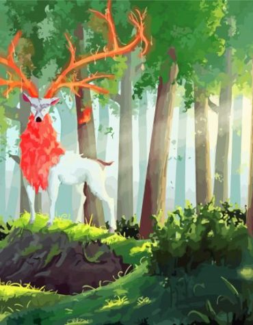 Aesthetic Fantasy Deer in Forests Paint By Numbers