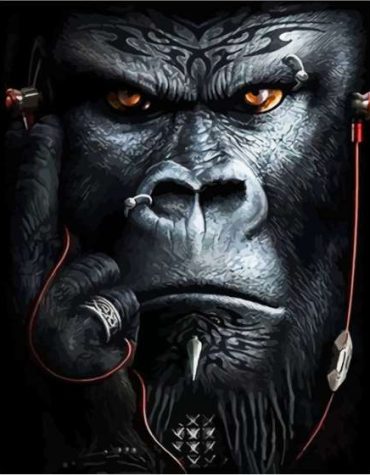 Aesthetic Black Gorilla Paint By Numbers