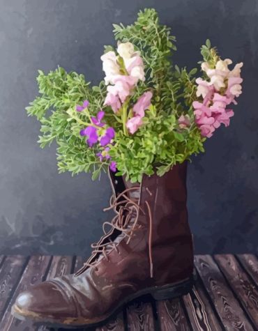 Colorful Floral Gumboots Paint By Numbers