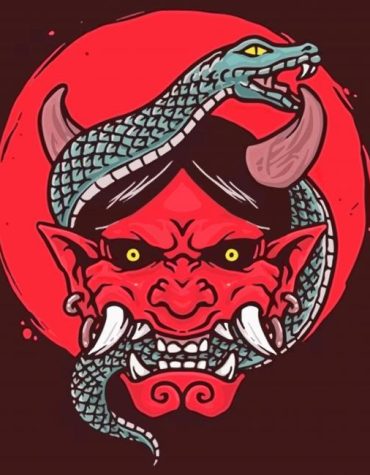 Aesthetic Japanese Oni Fantasy Paint By Numbers