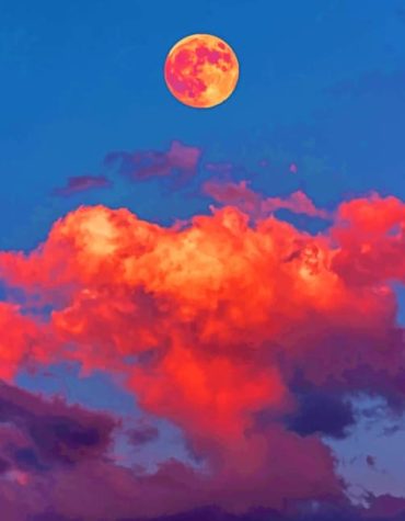 Aesthetic Moon and Clouds Paint By Numbers