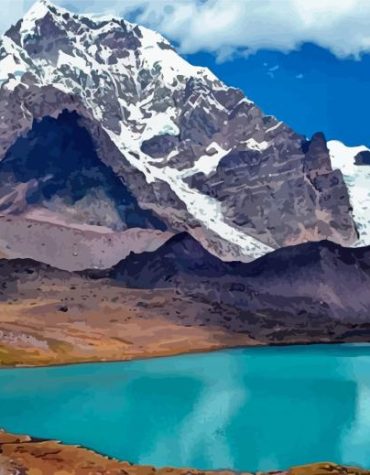 Auzangate Snowy Scenery Paint By Numbers