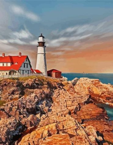 Aesthetic New England Coastline Paint By Numbers