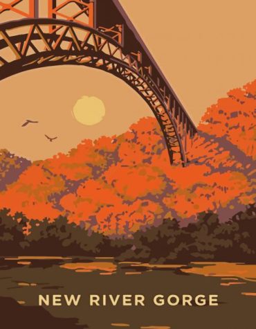 Aesthetic New River Gorge Landscape Paint By Numbers