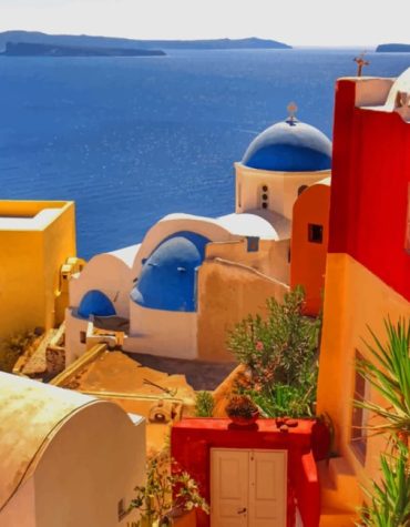Aesthetic Santorini Greece Paint By Numbers
