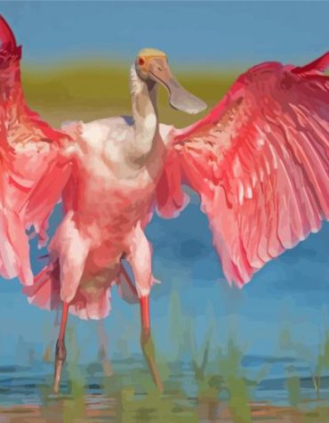 Aesthetic Roseate Spoonbill Paint By Numbers