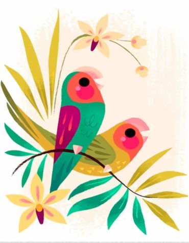 Aesthetic Bird Leaves Paint By Numbers