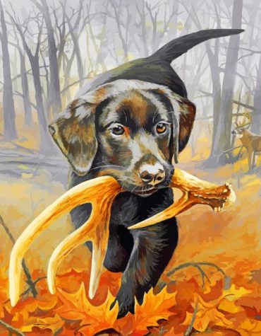 Aesthetic Black Dog Painting by Numbers