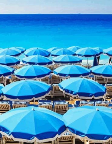 Aesthetic Seascape Parasols Paint By Numbers