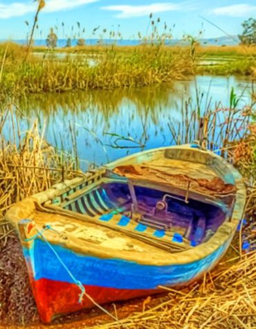 Aesthetic Boat Lake View Paint By Numbers