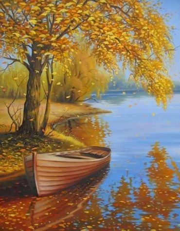 Aesthetic Autumn Lake Paint By Numbers