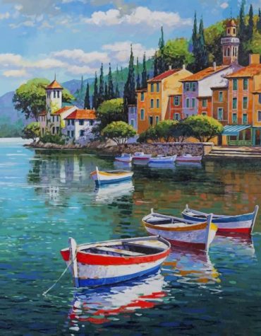 Aesthetic Beach Boats Paint By Numbers