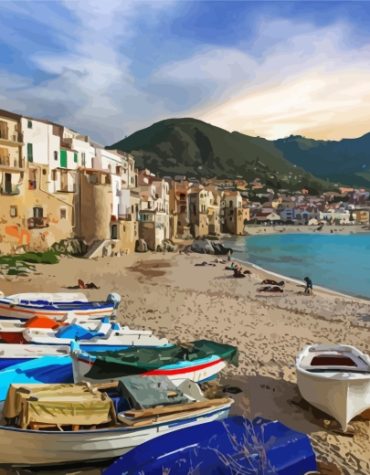 Aesthetic Cefalu Italy Paint By Numbers
