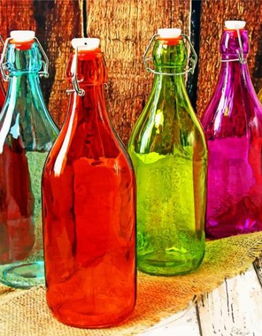 Aesthetic Colorful Glass Bottles Paint By Numbers