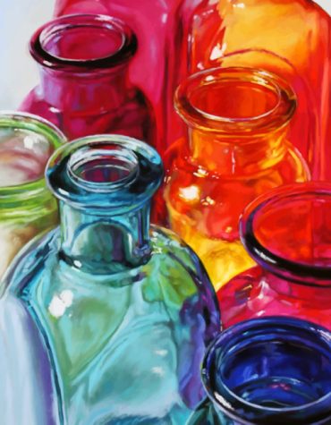Aesthetic Glass Bottles Paint By Numbers