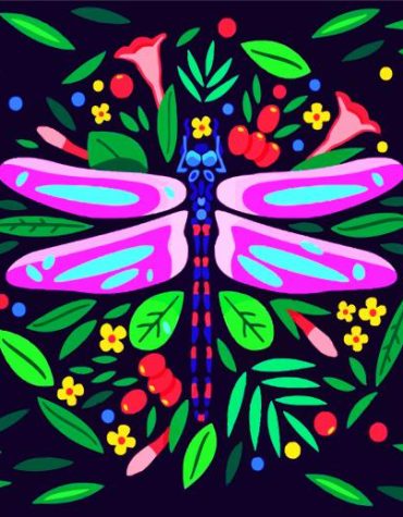Aesthetic Dragonfly Illustration Paint By Numbers