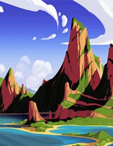 Aesthetic Fantasy Island Painting Paint By Numbers