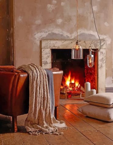Aesthetic Fireplace Scene Paint By Numbers