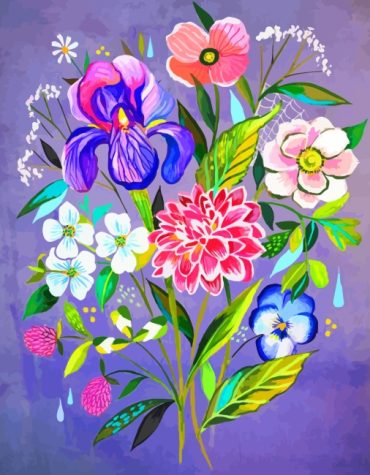 Aesthetic Pink Flowers Paint By Numbers