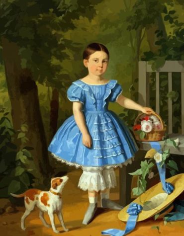 Aesthetic Girl In Blue Paint By Numbers