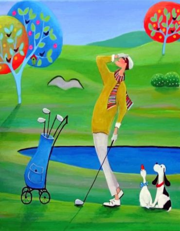 Aesthetic Golfer Scene Paint By Numbers