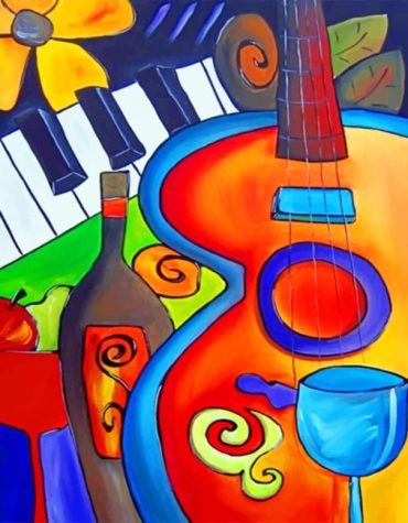 Aesthetic Guitar Instrument Paint By Numbers