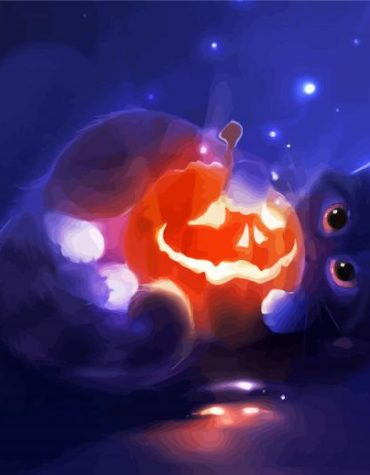 Aesthetic Halloween Cats Paint By Numbers