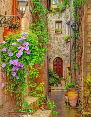 Aesthetic House With Plants Paint By Numbers