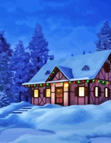 Aesthetic Winter Barn Paint By Numbers