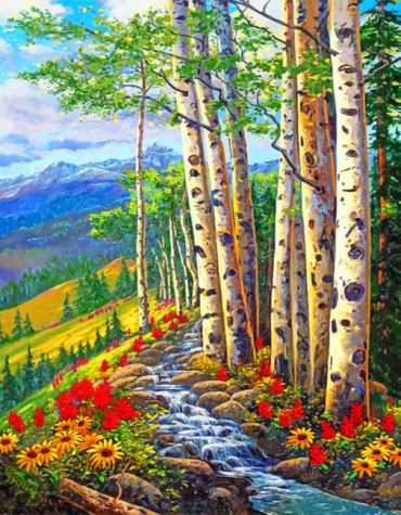 Aesthetic Birch Tree Landscapes Paint By Numbers
