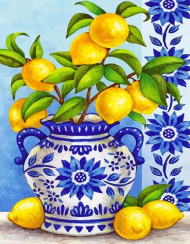 Aesthetic Citrus Vase Paint By Numbers