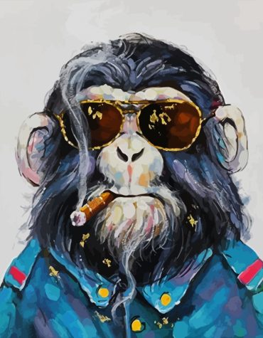 Smoking Monkey Wildlife Paint By Numbers