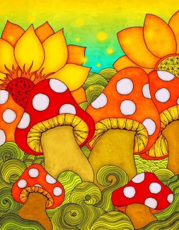 Aesthetic Mushroom Illustrations Paint By Numbers