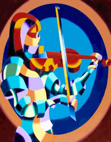 Aesthetic Violinist Cubist Paint By Numbers