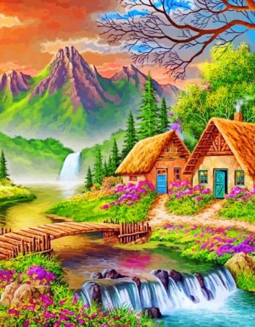 Aesthetic Mountain Serenity Paint By Numbers