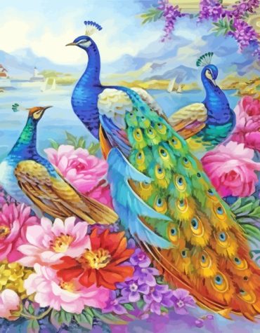 Majestic Peacocks Paint By Numbers