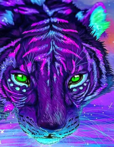 Aesthetic Purple Tiger Paint By Numbers