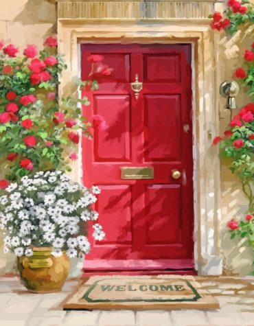 Aesthetic Red Door Paint By Numbers