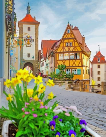 Aesthetic Rothenburg Town Paint By Numbers
