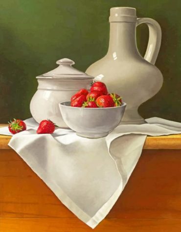 Strawberries Still Life Paint By Numbers