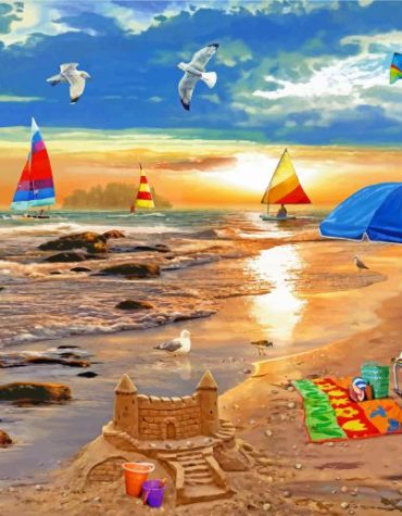 Aesthetic Beach Sunset Paint By Numbers