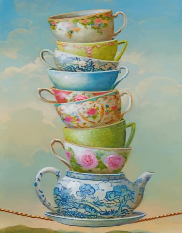 Aesthetic Tea Set Paint By Numbers