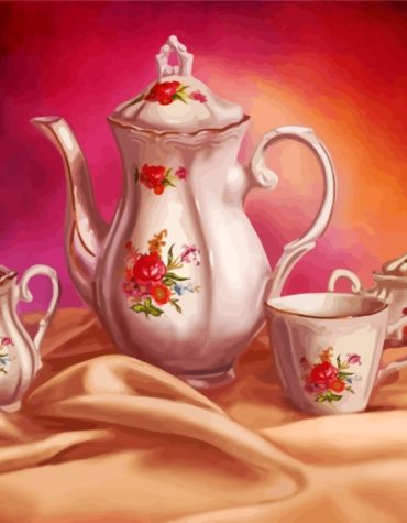 Aesthetic Tea Time Set Paint By Numbers