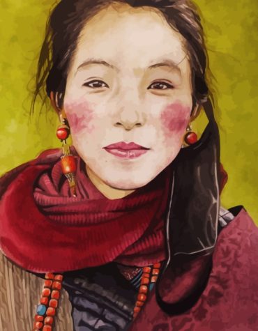 Tibetan Woman Portrait Paint By Numbers