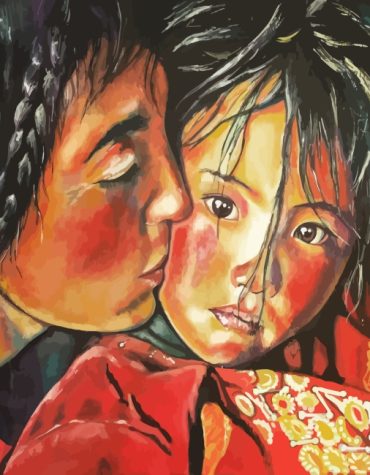 Aesthetic Tibetan Mother and Daughter Paint By Numbers